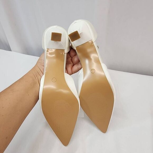 LIURUIJIA Size 10.5 M Women's Low-Heel Strappy Closed Toe Stiletto Pumps Pointed - Picture 6 of 8